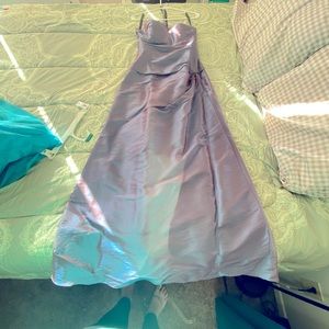 Strapless color shift homecoming dress
